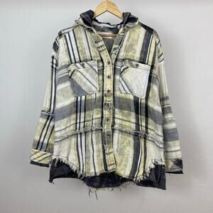 We The Free - Free People Calico Basin Plaid Buttondown - Grey Combo - XS